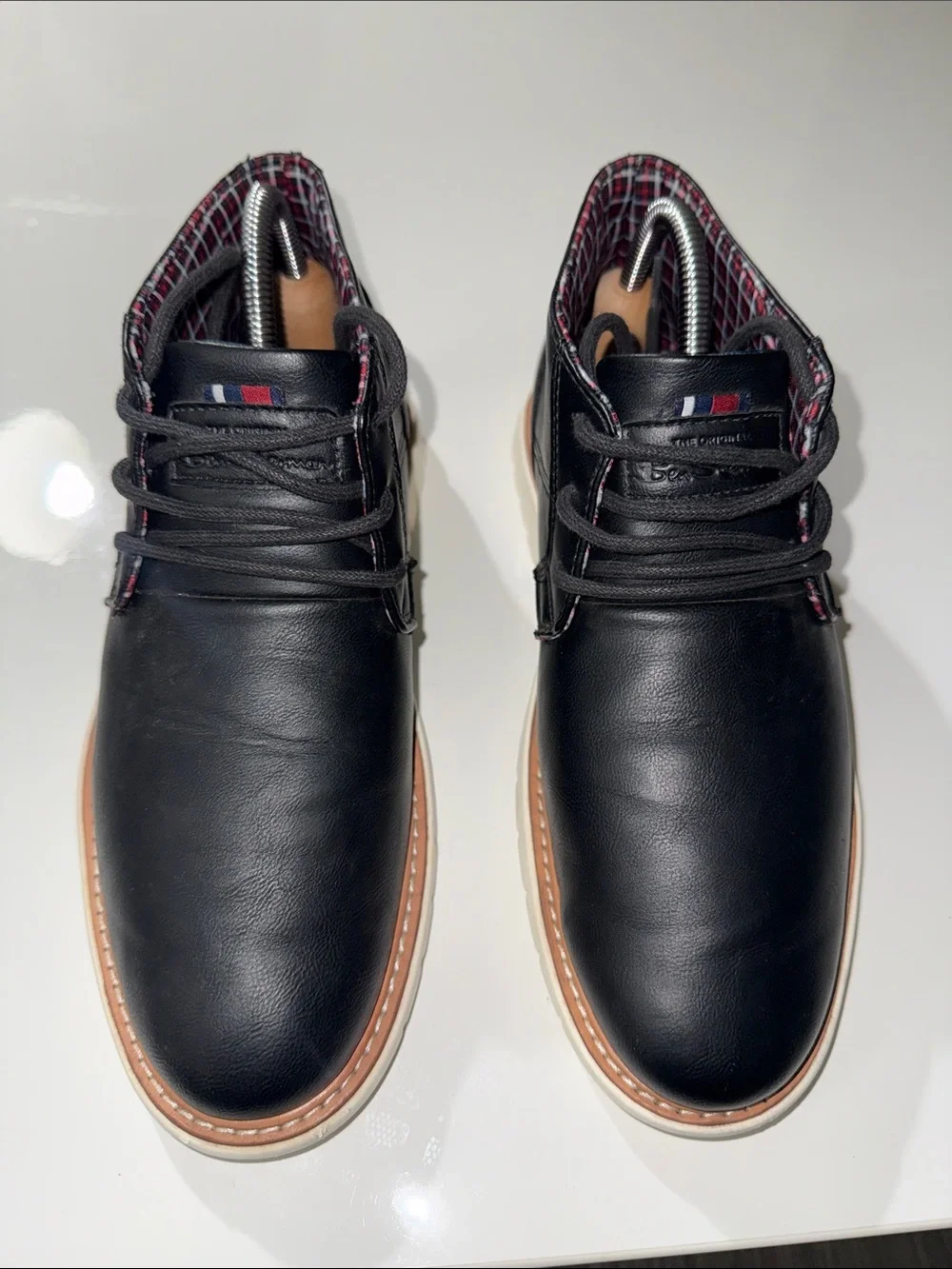 BEN SHERMAN BLACK DRESS SHOES SHORT BOOTS CHUKKA BOOTS MENS ANKLE BOOTS Sz 7.5